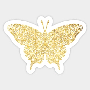 Golden Wings Mandala Butterfly Sticker